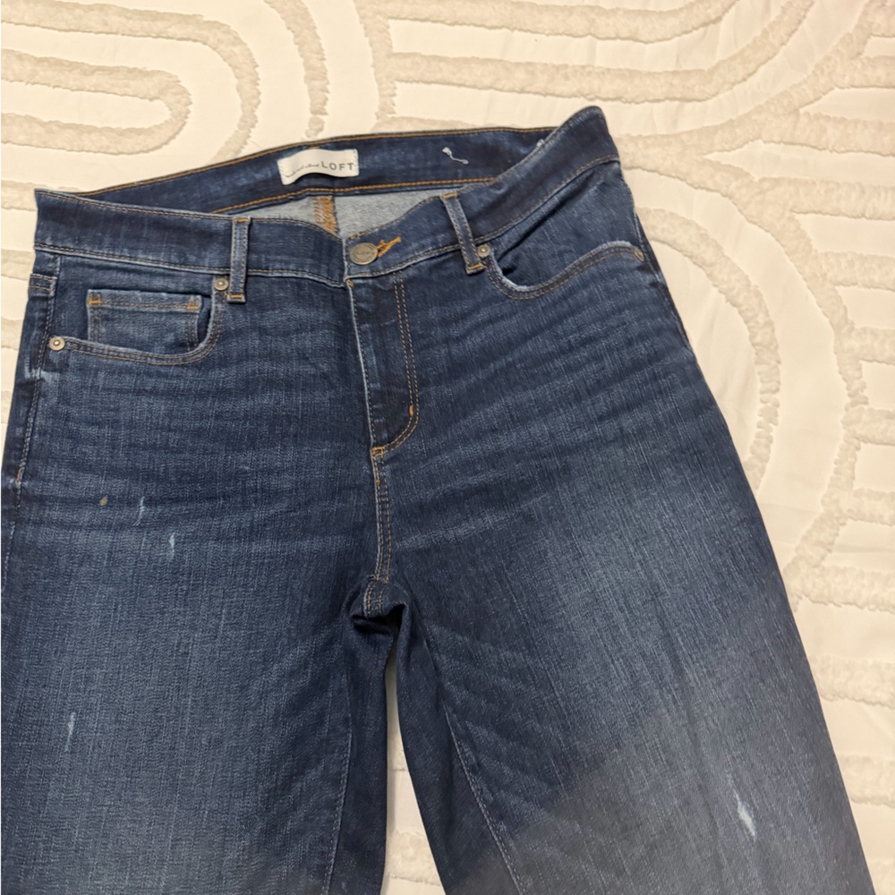 LOFT Dark Blue Straight Leg Jeans - Picture 3 of 8